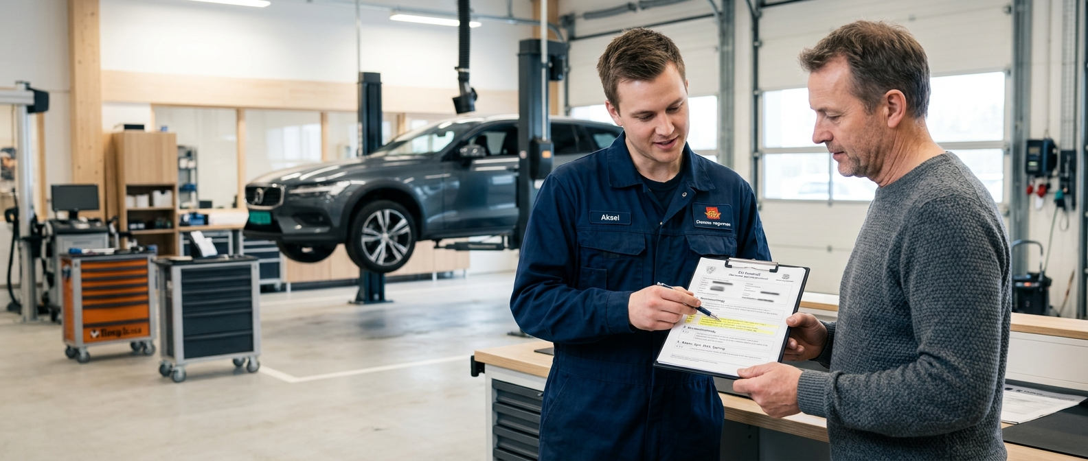 EU-kontroll rapport — hva betyr kodene og hva gjør du når bilen stryker