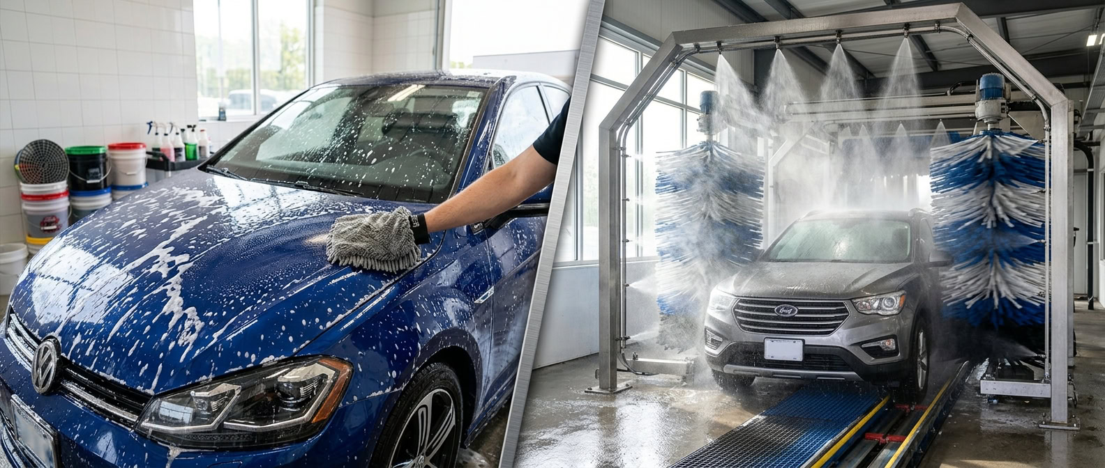 Slik vasker du bilen riktig — guide til håndvask og maskinvask